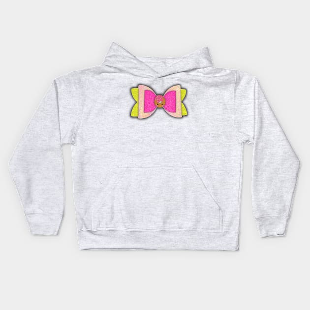 Sprinkle Doughnut  Bow Kids Hoodie by Kohlin